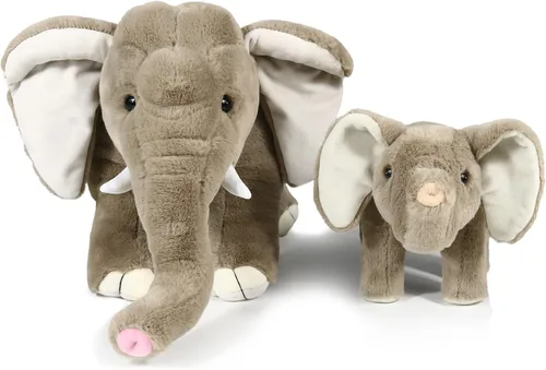 Vista 5 de Ice King Bear Juego de animales de peluche para mamá y bebé, animales salvajes del zoológico (elefante)