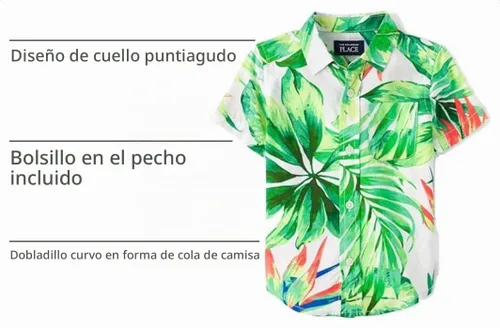 Vista 3 de The Children's Place Baby Boys' and Toddler Poplin Short Sleeve Button Down Shirt (Applemint)
