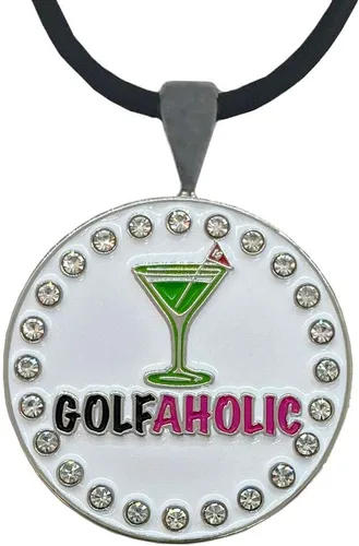 Vista 16 de Giggle Golf Marcador de pelota de golf brillante con collar de golf para mujer Agujero 19