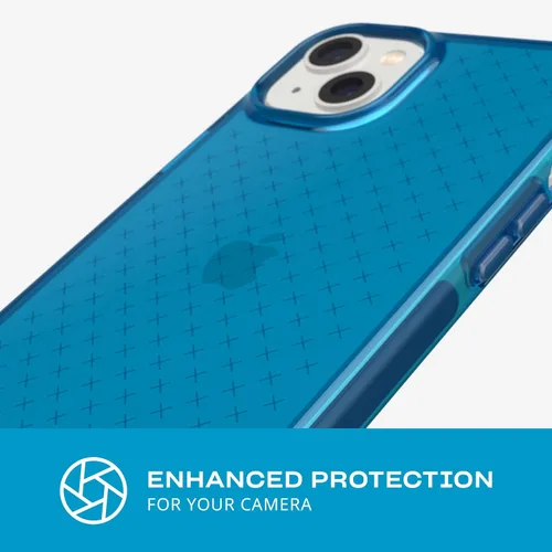 Vista 5 de Tech21 iPhone 14 Plus Evo Check - Funda protectora delgada y absorbente de golpes con protección FlexShock de 16 pies contra caídas múltiples y Azul