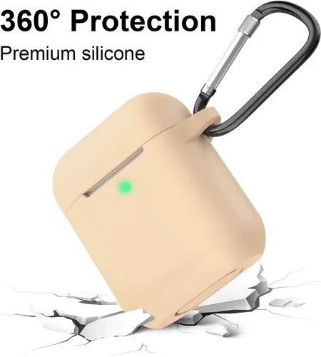 Vista 2 de Estuche de silicona para AirPods, estuche protector compatible con Airpods Serie 2 y 1 (no para estuche de carga inalámbrica)