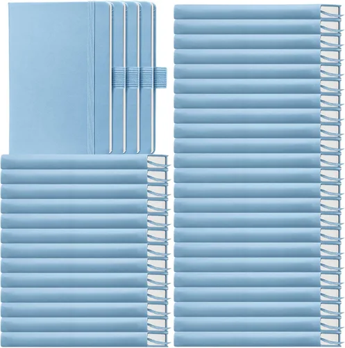 Vista 16 de Laumoi Paquete de 40 cuadernos de bolsillo, tamaño A6, mini diario de tapa dura, cuadernos forrados de cuero PU de 3.5 x 5.5 pulgadas, bloc de notas