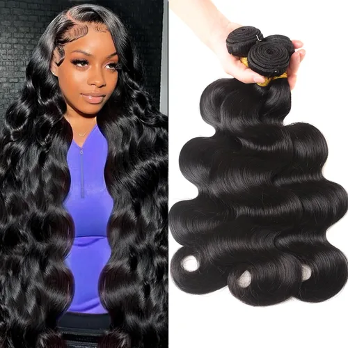 Vista 19 de 3 manojos de cabello humano 12A, ondulado, 100% sin procesar, cabello humano virgen brasileño de tejido rápido (14, 16, 18 pulgadas)