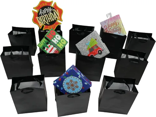 Vista 4 de 12 bolsas de papel de regalo extra pequeñas con asas de cinta (4.5 x 5.5 x 2.5 pulgadas), para recuerdos de fiesta, baby shower, bodas, vacaciones
