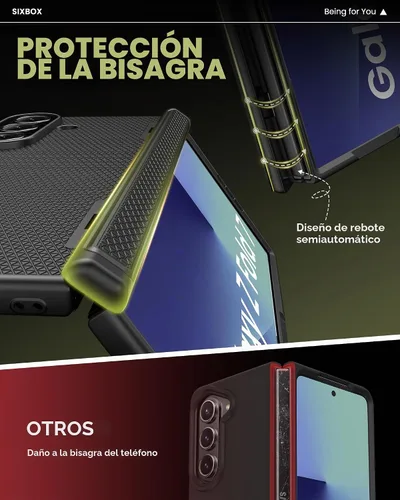 Vista 3 de Funda para Samsung Galaxy Z Fold 7 con Protección de Bisagra y Protector de Pantalla, Diseño Delgado de PC Duro Resistente a Golpes 360° Funda