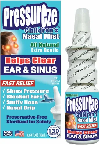 Vista 9 de Pressureze Spray nasal estéril totalmente natural sin conservantes para niños – Spray nasal de alivio rápido – para alergias y congestión sinusales