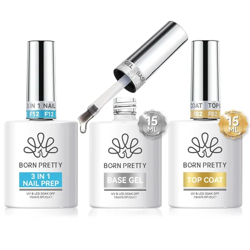 Vista 34 de Born Pretty Juego de Base y Capa Superior de 2 Piezas, Capa Superior de Alto Brillo, Gel Base para Uñas de Larga Duración con Acabado Brillante Base