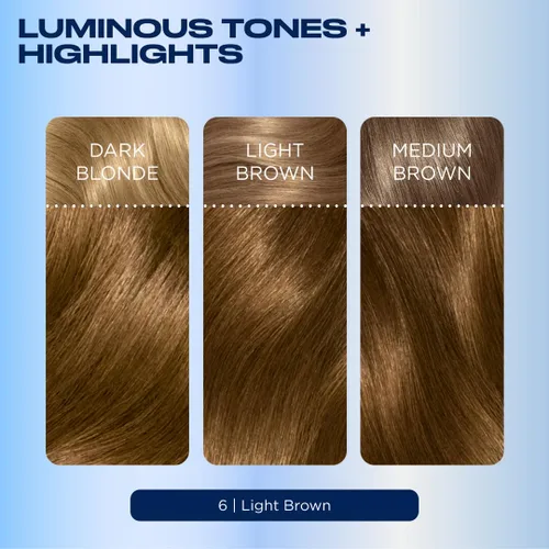 Vista 7 de Clairol Nice'n Easy Tinte Permanente para el Cabello, 6 Castaño Claro, Paquete de 3 6 marrón claro