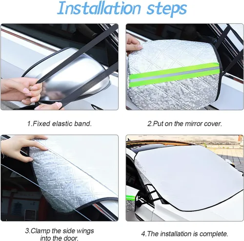 Vista 13 de LoyaForba - Cubierta magnética para parabrisas de coche, 4 capas de protección impermeable y a prueba de viento, contra nieve, hielo, sol y heladas