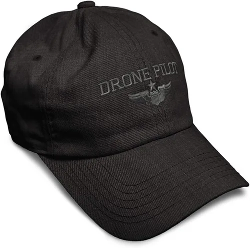 Vista 17 de Gorra de béisbol suave, dron, piloto, gris, bordado, insignias, ovnis, algodón, para papá veterano, sombreros para hombres y mujeres Aqua Design Only