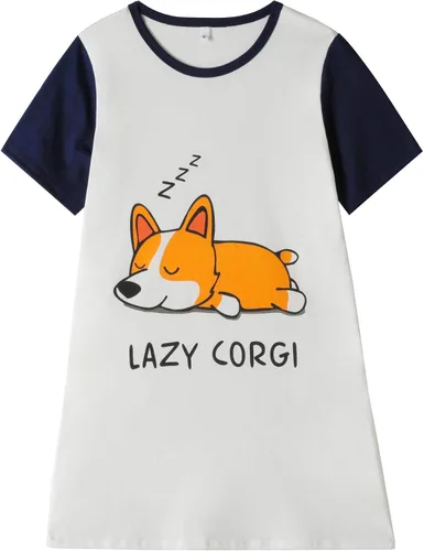 Vista 9 de Vopmocld Camisón suave de verano de manga corta para niñas grandes Palta