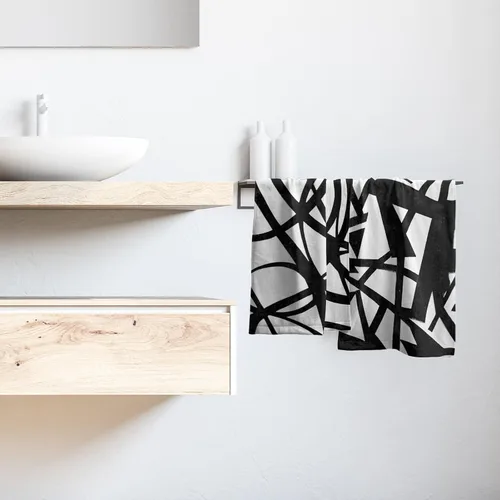 Vista 6 de Giwawa Toallas de mano en blanco y negro – Juego de 2 toallas de baño decorativas para baño, cocina, gimnasio, 14 x 28 pulgadas
