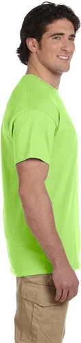 Vista 4 de Camiseta Fruit of the Loom 100% algodón, 5 oz, Moderno Equipada, XL, Verde Neón
