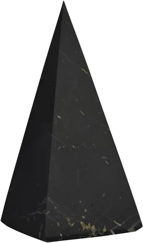 Vista 10 de Shungite World Auténtica pirámide de shungita alta pulida de 1.18 pulgadas / 1.18 pulgadas, cristal curativo natural de chakras, pirámide negra