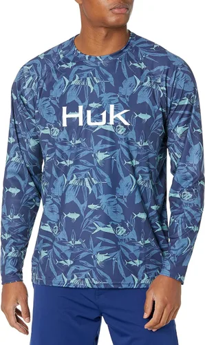 Vista 63 de Huk Pursuit Vented LS para hombre Refracción Fish Fade - San Sal/Wahoo