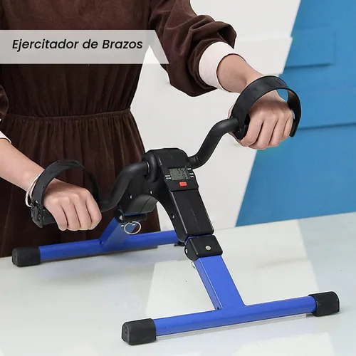 Vista 4 de Folding Pedal Exerciser, Mini Exercise Bike Under Desk Bike Adjustable Resistance, Portable Foot Cycle Pedal, Sitting Peddler Exerciser for Arm