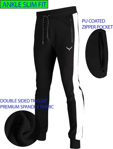 Vista 5 de SCREENSHOT Sports Pantalones deportivos deportivos de forro polar de elastano para hombre