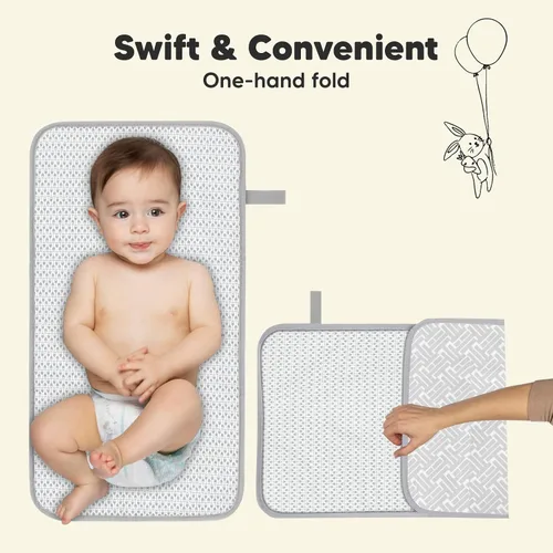 Vista 5 de KeaBabies Cambiador de pañales portátil y organizador de pañales para bebé, tapete cambiador plegable impermeable para bebés, organizador grande