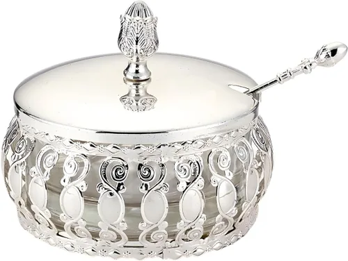 Vista 3 de Rosh Hashanah - Juego de platos de manzana y miel plateados, regalos de fiesta de anfitriona judía de Año Nuevo, accesorios de cocina, regalos