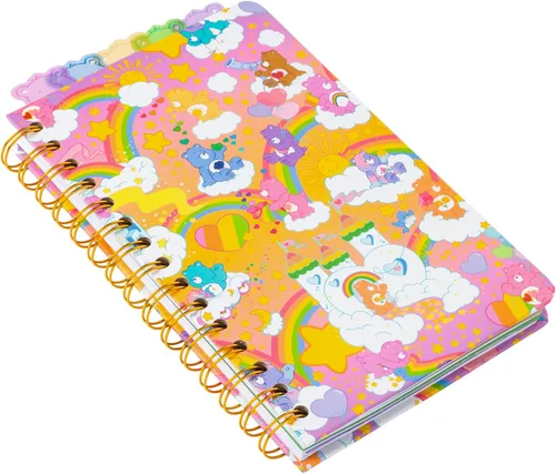 Vista 5 de Silver Buffalo Care Bears - Cuaderno con pestañas en espiral con oso gruñón, oso compartido, oso tierno, oso animador, oso para dormir y oso