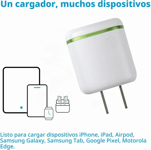 Vista 4 de AT&T Cargador de pared USB-C Adaptador de corriente de carga rápida, puntas plegables para viajes, compatible con iPhone, iPad, Samsung Galaxy 20W