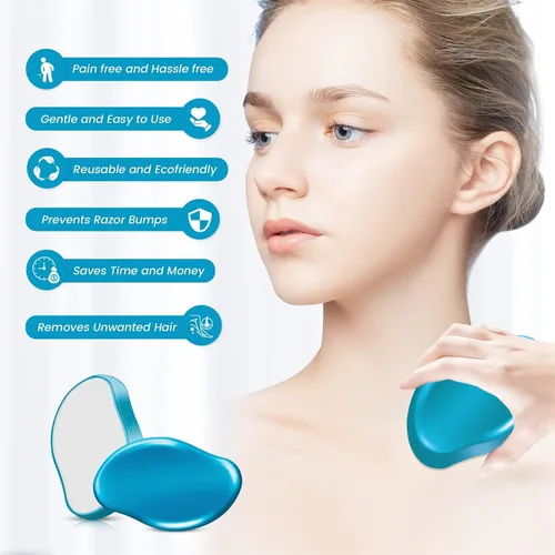 Vista 5 de Borrador de pelo de cristal para mujer, borrador reutilizable para el cabello, removedor de pelo de cristal, borrador de pelo para mujeres