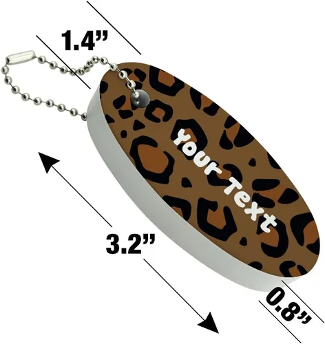 Vista 4 de GRAPHICS & MORE Llavero flotante con estampado animal de leopardo personalizado de 1 línea de espuma ovalada para barco de pesca, Multi