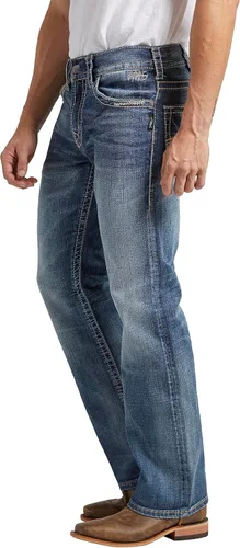 Vista 2 de Silver Jeans Co. Pantalón de jean Zac de ajuste relajado y recto para hombres