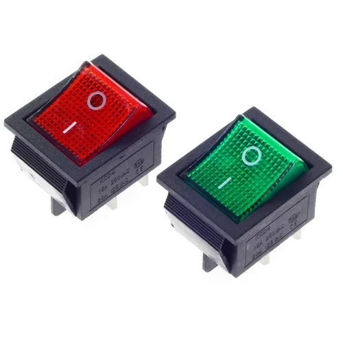 Vista 9 de KCD4 2Pcs DC 12V-24V 30A DPST interruptor basculante precableado de 4 pines y 2 posiciones ON/Off para barco con luz LED verde (Solo para DC12-24V)