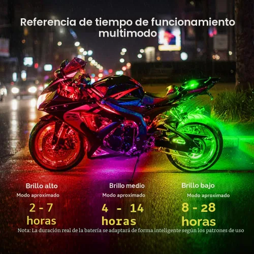 Vista 4 de Mcbazel 4 luces LED estroboscópicas inalámbricas recargables magnéticas, 8 colores, USB, impermeable, anticolisión, luz de advertencia intermitente