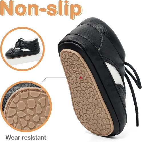 Vista 5 de ESTAMICO Zapatos para bebés niños Prewalker PU Sneakers