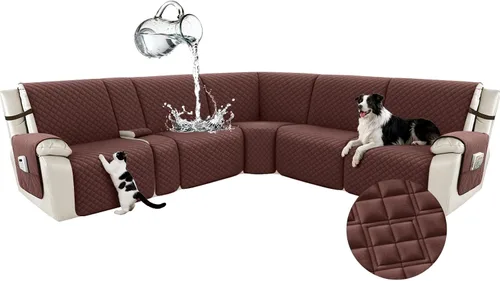 Vista 72 de Arfntevss Fundas para sofá seccional reclinable para sofá seccional en forma de L, funda antideslizante lavable para sofá reclinable con forma de L