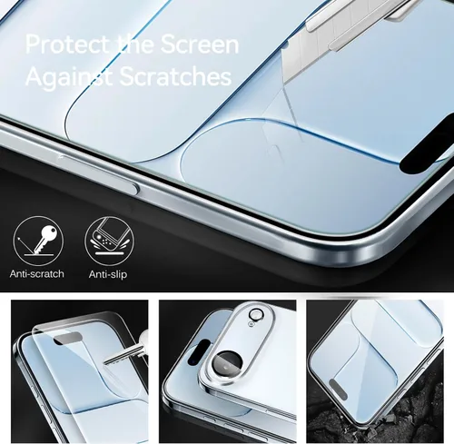Vista 6 de ivoler Paquete de 3 + 3 protectores de pantalla de vidrio templado para iPhone Air de 6.5 pulgadas con protector de lente de cámara con marco