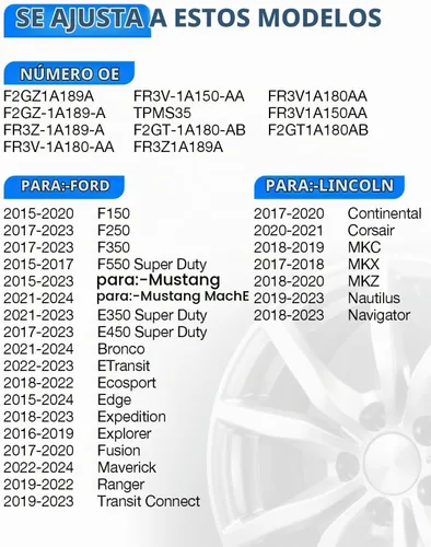 Vista 2 de Sensores de presión de neumáticos TPMS Sensores para:-Ford Explorer 2015 2016 2017 F150 2016 2017 Fusion Ranger Edge para:-Mustang, Sensor TPMS
