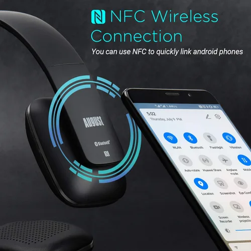 Vista 3 de Auriculares inalámbricos Bluetooth inalámbricos con micrófono, color negro