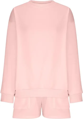 Vista 6 de Sweatshirt and Sweatpants Set Women Crew Neck Tops and Shorts Track Suits for Women Set Y2K Casual Travel Outfit
