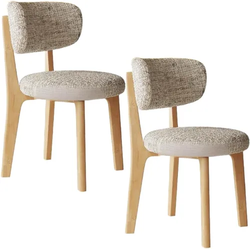 Vista 10 de YVYKFZD Solid Wood Dining Chairs, Armless Dining Room Chair Set, Upholstered Kitchen Chairs, Living Room Chair with Removable Fabric Seat Cushion