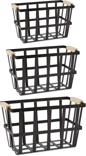 Vista 8 de DII Urban - Cesta de metal contemporánea, galvanizado, juego de cestas, 3 piezas