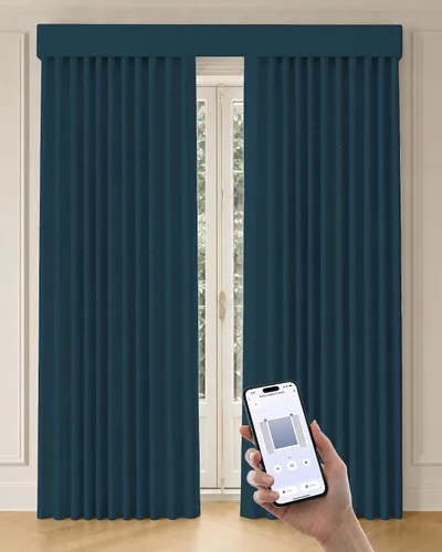 Vista 10 de Graywind Cortinas motorizadas con riel, cortinas inteligentes para oscurecer la habitación, cortinas cableadas compatibles con control remoto Alexa