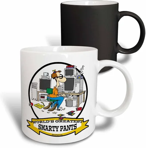 Vista 9 de 3dRose Taza de café, tamaño – 11 oz – Funny Worlds Greatest Smarty Pants Men Cartoon Worlds Greatest Cartoons – divertido regalo de taza de café