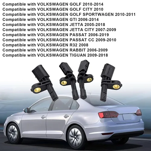 Vista 5 de SecosAutoparts Sensor de velocidad de rueda ABS delantera y trasera para VW Golf Beetle CC Jetta Passat Bora Fit para Audi TT Fit para Seat Leon