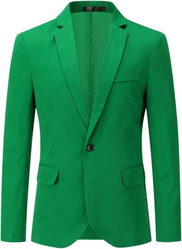 Vista 7 de YUNCLOS Chaqueta blazer casual de 1 botón con solapa con muescas para hombre