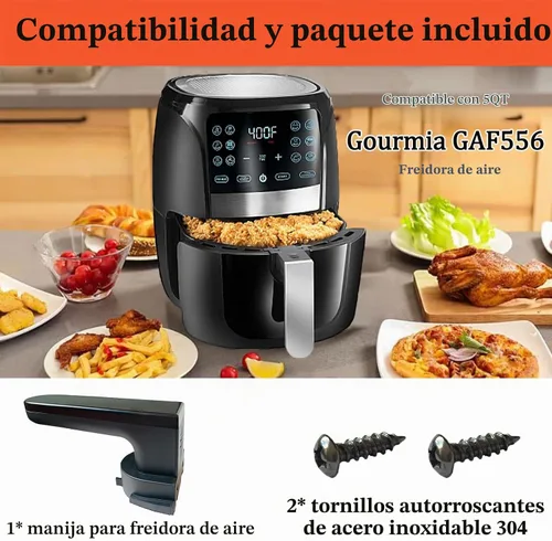 Vista 7 de Piezas de repuesto de mango de freidora de aire para freidora de aire 5QT Gourmia GAF556, mango de freidora de aire premium para freidora de aire
