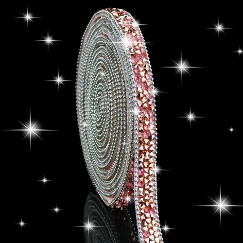 Vista 8 de Dowarm Cinta autoadhesiva de diamantes de imitación plateados, tiras brillantes para manualidades, decoración de bodas, 0.4 pulgadas de ancho