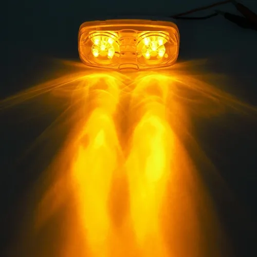 Vista 9 de Partsam 10x luz de marcador LED de doble burbuja ojo de tigre, [aprobada por DOT] 2x4 rectangular ámbar 10 LED para remolque, RV, camioneta, luces