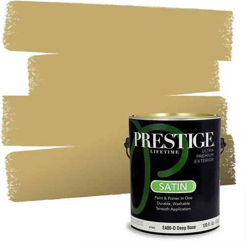 Vista 160 de PRESTIGE Pinturas de pintura exterior e imprimación en uno, 1 galón, plano, combinación comparable de Benjamin Moore* Manzanilla*