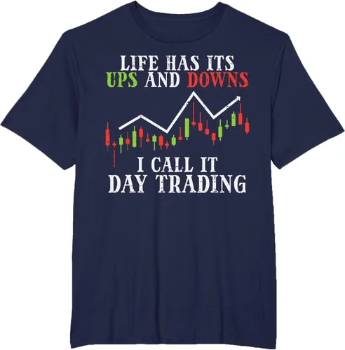 Vista 41 de Life Ups And Downs Day Trading Crypto Stock Market Trader T-Shirt, Negro