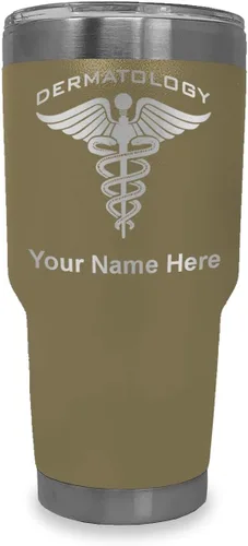 Vista 9 de LaserGram Vaso aislado al vacío de 20 onzas, dermatología, grabado personalizado incluido (negro)