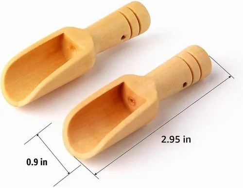 Vista 2 de 8 piezas mini cucharas de madera, mini cucharas de bambú para sales de baño, cuchara de té, cuchara de detergente en polvo, cuchara de caramelo