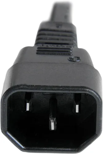 Vista 3 de StarTech - Cable de extensión resistente de 3 pies, 15 A, 250 V, 14 AWG, negro (PXTC14C153) IEC 320 C14 to IEC 320 C15, UL Listed, Heavy Gauge